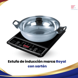 Estufa de inducción marca Royal con sartén  